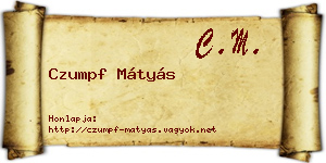 Czumpf Mátyás névjegykártya